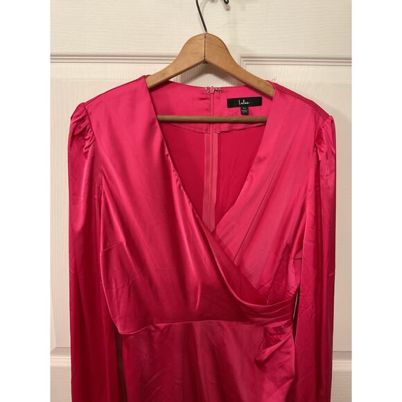Lulu's Pink Satin Mini Dress - Picture 5 of 9